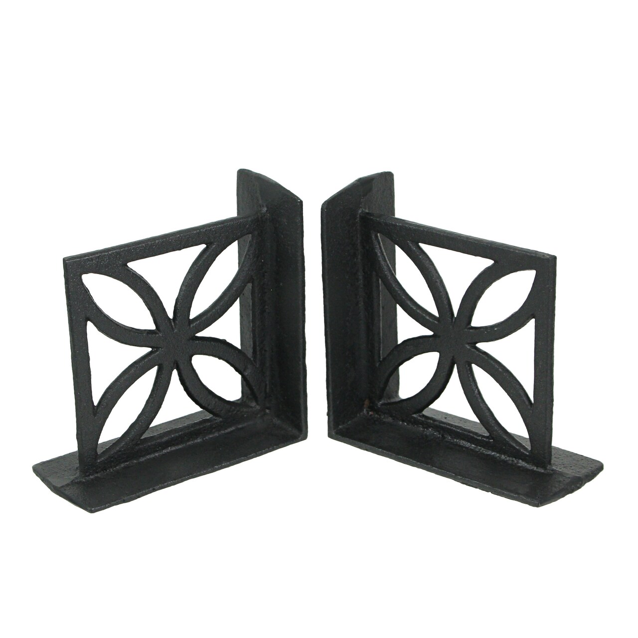 Set of 2 Cast Iron Breeze Block Bookends Mid Century Modern Home Bookshelf Decor